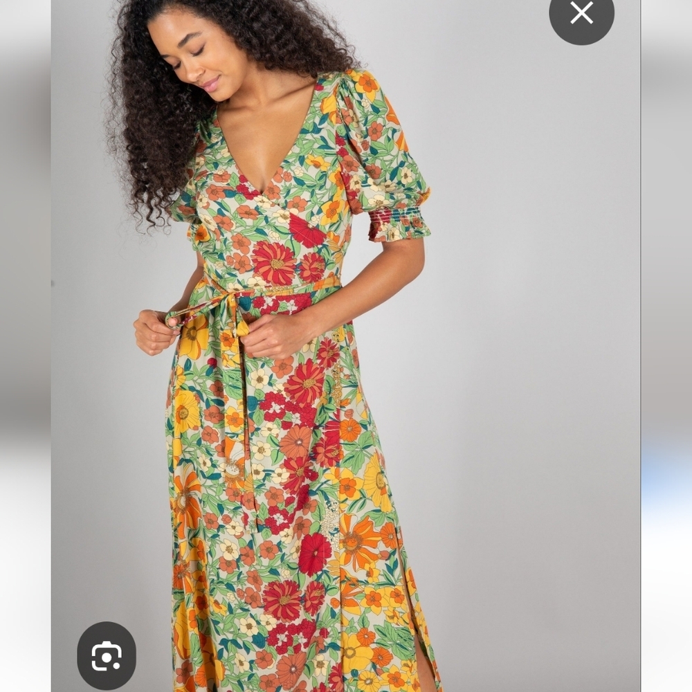 SOPHIA NATURAL LIFE MAXI FLORAL WRAP DRESS NWT SIZE MEDIUM